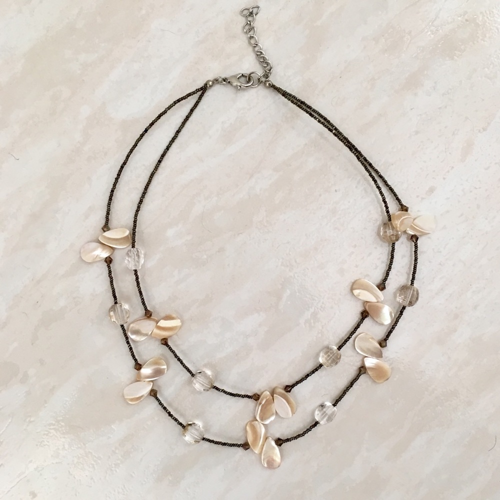 Double Strand Beaded 🐚 Mother of Pearl Necklace